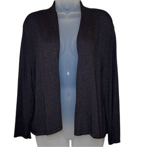 Eileen Fisher Brown Open Front Cropped Cardigan Sweater Size L